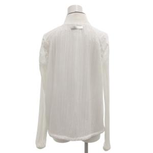 LANVIN SPORT ブルゾン ジャケット 40 白 ホワイト プリーツ加工 スタンドカラー ジップアップ ロゴ /FF GY62