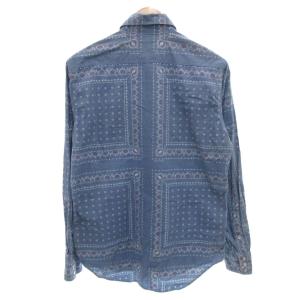 HYSTERIC GLAMOUR ウエスタンシャツ L 青 ブルー 長袖 バンダナ柄 総柄 /FF GY62