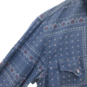 HYSTERIC GLAMOUR ウエスタンシャツ L 青 ブルー 長袖 バンダナ柄 総柄 /FF GY62