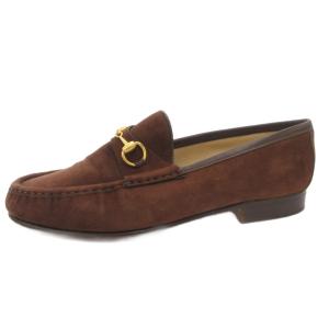 GUCCI ホースビットローファー シューズ スリッポン スエード 36.5 茶 ブラウン /FF GY62