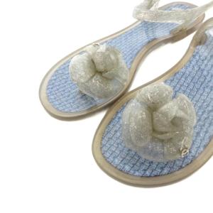 CHANEL カメリア ココマーク サンダル ストラップ 35 青 ブルー /FF GY62