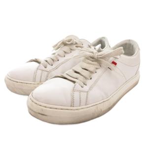 MONCLER レザー スニーカー シューズ ローカット 36 白 ホワイト /FF GY62
