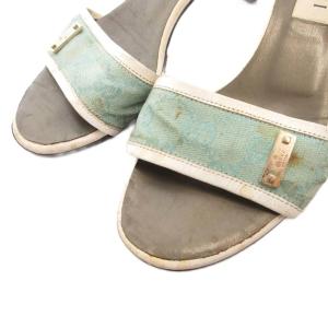 GUCCI サンダル GGキャンバス 総柄 35.5 青 ブルー /FF GY62