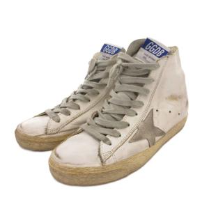 GOLDEN GOOSE スニーカー シューズ ハイカット レザー ロゴ 35 白 ホワイト /FF GY62