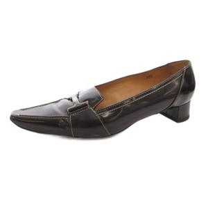 TOD'S ビット パンプス スクエアトゥ レザー 35.5 茶 ブラウン /FF GY62