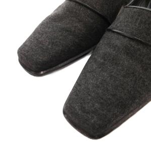 JIMMY CHOO パンプス シューズ スクエアトゥ 37.5 グレー /FF GY62