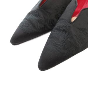 MANOLO BLAHNIK パンプス フラットシューズ ポインテッドトゥ エンボス加工 38.5 黒 ブラック /FF GY62