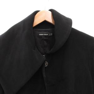 GIORGIO ARMANI セーラーカラー ジャケット ブルゾン コーデュ 46 黒 ブラック /FF GY62