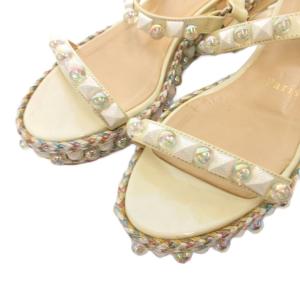 Christian Louboutin カタコニコ サンダル ストラップ ビジュー 36 クリーム /FF GY62