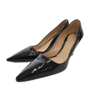 パンプス ポインテッドトゥ エナメル 37 黒 ブラック /FF GY62