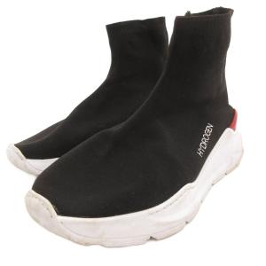 ソックススニーカー シューズ ロゴプリント 黒 ブラック /JS GY62