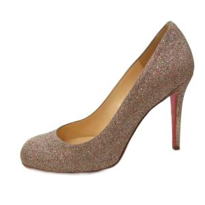 Christian Louboutin グリッター パンプス 38 ブラウン系