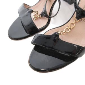 Salvatore Ferragamo ガンチーニ金具 サンダル ストラップ チャンキーヒール 6.5 黒 ブラック /FF GY62