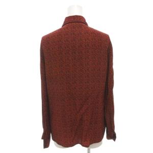 Christian Dior シャツ ブラウス 絹 シルク 長袖 M 赤 レッド /FF GY62