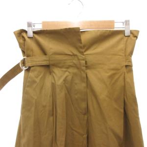 JIL SANDER ベルテッドパンツ スラックス ハイウエスト ストレート 34 茶 ブラウン /FF GY62