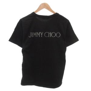 JIMMY CHOO Tシャツ ロゴプリント バイカラー 半袖 L 黒 ブラック /FF GY62