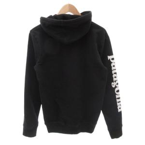 Patagonia テキスト ロゴ アップライザル フーディー スウェット パーカー プルオーバー 長袖 S 黒 ブラック