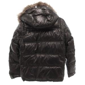 BURBERRY BLACK LABEL ダウンジャケット 裏地チェック フォックスファー M ブラック