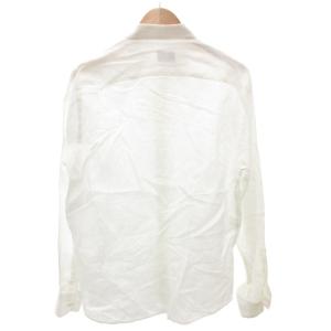 ARMANI COLLEZIONI ワイシャツ ドレス 麻 リネン 長袖 M 白 ホワイト /FF GY62