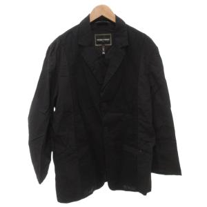 テーラードジャケット 麻 リネン 切替 XXL 黒 ブラック /FF GY62