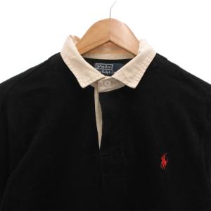 POLO RALPH LAUREN ラガーシャツ カットソー ポニー刺繍 長袖 M 黒 ブラック /FF GY62