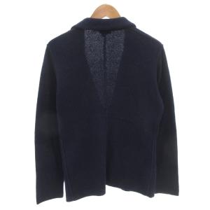 LARDINI ニット テーラードジャケット パイル地 ブートニエール M 紺 ネイビー /FF GY62