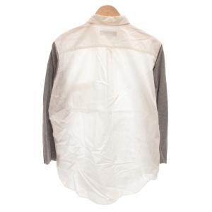 BLACK COMME des GARCONS AD2014 シャツ ドッキング 長袖 XL 白 ホワイト /FF GY62