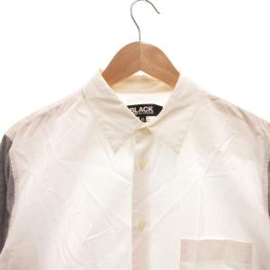 BLACK COMME des GARCONS AD2014 シャツ ドッキング 長袖 XL 白 ホワイト /FF GY62