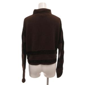 FENDI カーディガン ニット 切替 ショート丈 44 茶 ブラウン /FF GY62