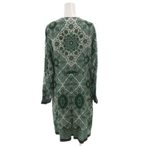 Max Mara Studio MaxMaraStudio ワンピース シルク 絹 Vネック 総柄 長袖 42 緑 グリーン /FF GY62