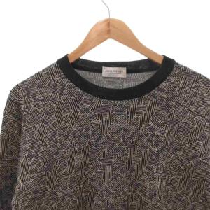 JOHN SMEDLEY ニット セーター クルーネック 総柄 L 紺 ネイビー /FF GY62
