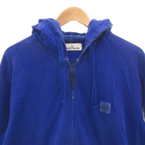 STONE ISLAND ジップアップパーカー フーディ ロゴ 長袖 3XL 青 ブルー /FF GY62