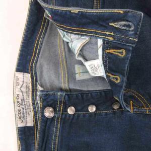 JACOB COHEN デニムパンツ ジーンズ ボタンフライ ストレート イエローステッチ 34 インディゴブルー /YJ GY62