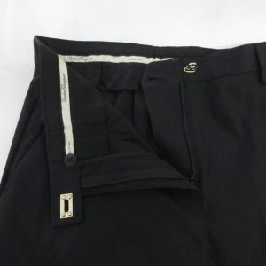 Salvatore Ferragamo ガンチーニ スラックス パンツ 38 アンクル丈 ストレート 黒 ブラック /NU GY62