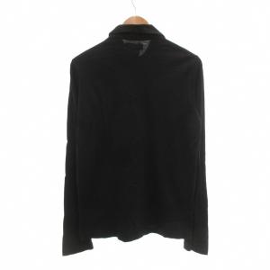 Yohji Yamamoto ポロシャツ M 長袖 コットン 胸ポケット 黒 ブラック /NU GY62