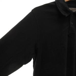 Yohji Yamamoto ポロシャツ M 長袖 コットン 胸ポケット 黒 ブラック /NU GY62