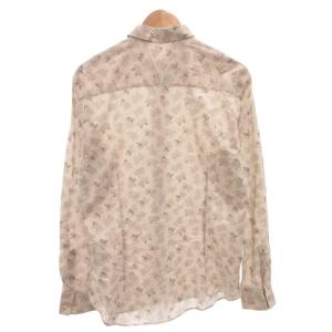 BOTTEGA VENETA コットンシャツ カジュアル 蝶々柄 長袖 42 グレー /FF GY62