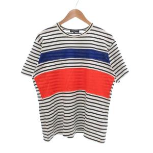 AD2015 ボーダー Ｔシャツ L 半袖 ボーダー柄 白 ホワイト オレンジ /NU GY62