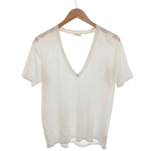 Tシャツ カットソー Vネック 半袖 無地 白 ホワイト /YJ GY62