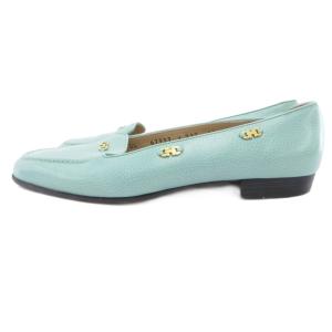 Salvatore Ferragamo ガンチーニ金具 パンプス ローファー シューズ ヒール 6.5 緑 ターコイズグリーン /JS GY62