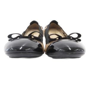 Salvatore Ferragamo MY FERRAGAMO ヴァラリボン パンプス チャンキーヒール バイカラー 23cm ベージュ 黒
