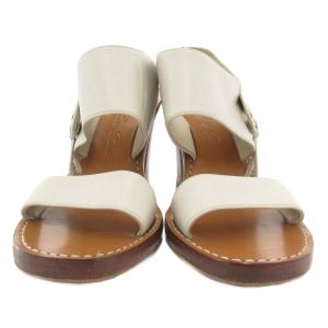 Loro Piana サンダル ハイヒール レザー 本革 35.5 白 ホワイト /JS GY62