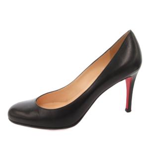 Christian Louboutin パンプス ラウンドトゥ ハイヒール 37.5 黒 ブラック /FF GY62