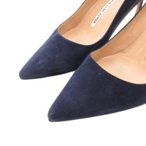 MANOLO BLAHNIK パンプス ポインテッドトゥ スエード ピンヒール 34.5 紺 ネイビー /FF GY62