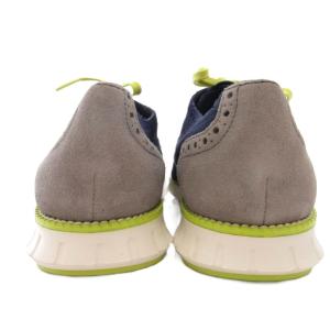 COLE HAAN 美品 ゼログランド ウイングチップシューズ スニーカー バイカラー 8.5 紺 ネイビー 蛍光イエロー
