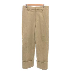 美品 コットンメランジターンアップヘムパンツ ハイライズ 38 ベージュ 7914-299-0355 /YJ