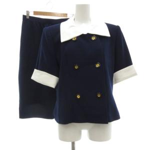 NOUVELLE BOUTIQUE セットアップ ジャケット ミドル ハーフ丈 ダブル ビッグカラー 半袖