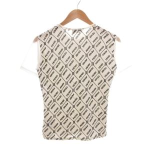 FENDI イタリア製 Tシャツ カットソー ロゴ柄 素材切替 半袖 シアー袖 白 ホワイト /NU GY62