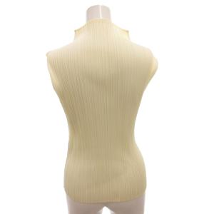 PLEATS PLEASE ISSEY MIYAKE イッセイミヤケ ノースリーブカットソー プリーツ ハイネック ノースリーブ アイボリー /FF GY62