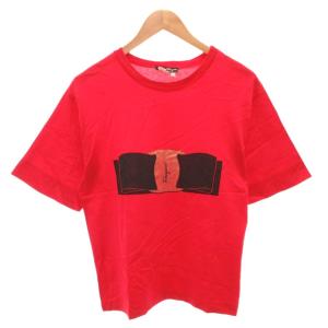 Tシャツ カットソー ヴァラリボン プリント 半袖 S 赤 レッド /FF GY62